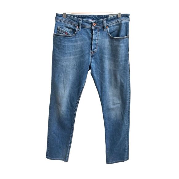 Diesel Buster Jeans Mens 32x30 Blue Denim Stretch Slim Tapered Button Fly - Picture 1 of 8